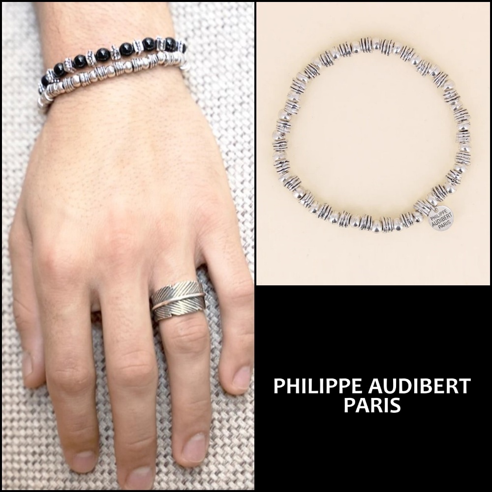 【Philippe Audibert】STRIATED シルバー ビーズ ブレスレット♪