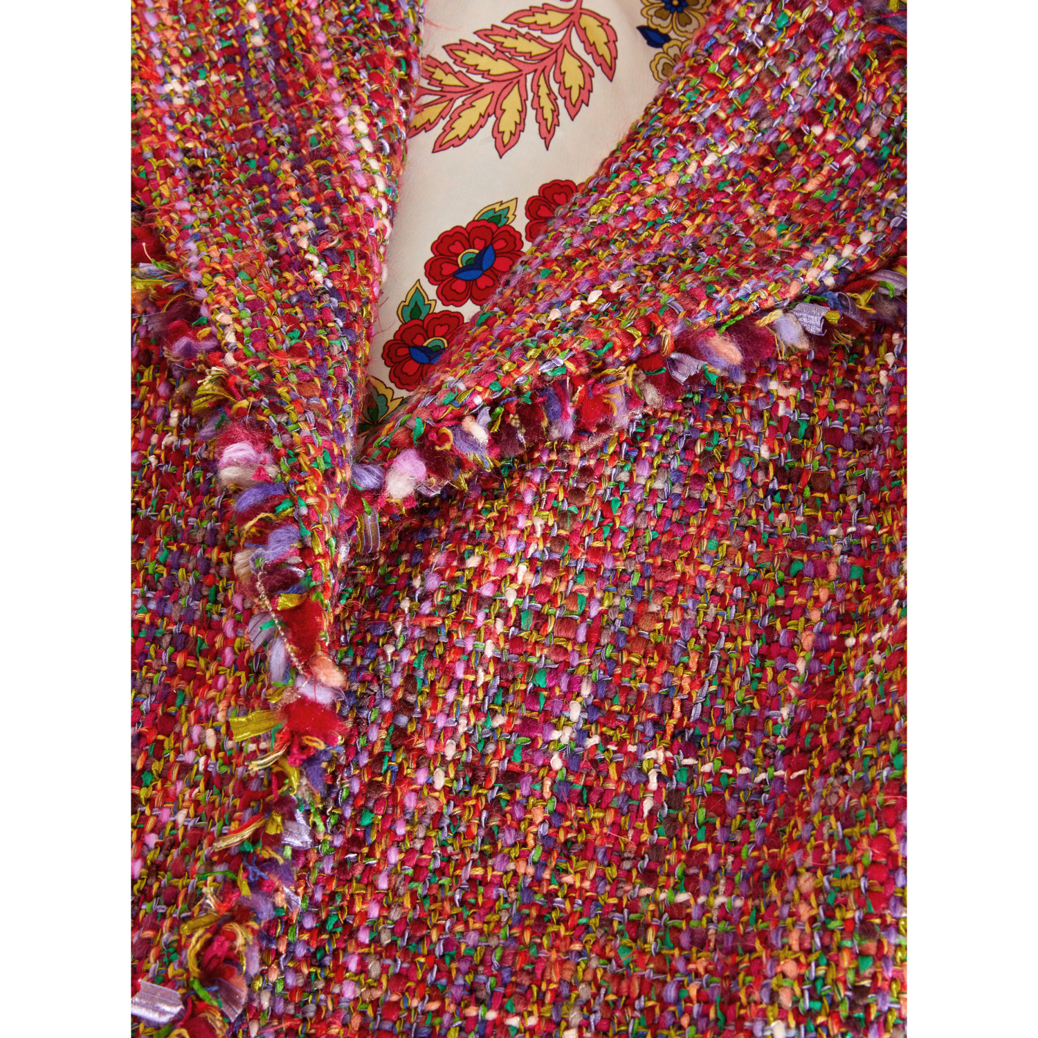 ETRO フリンジ付き オーバーイサイズブークレコート ピンク ETRO フリンジ付き オーバーイサイズブークレコート ピンク