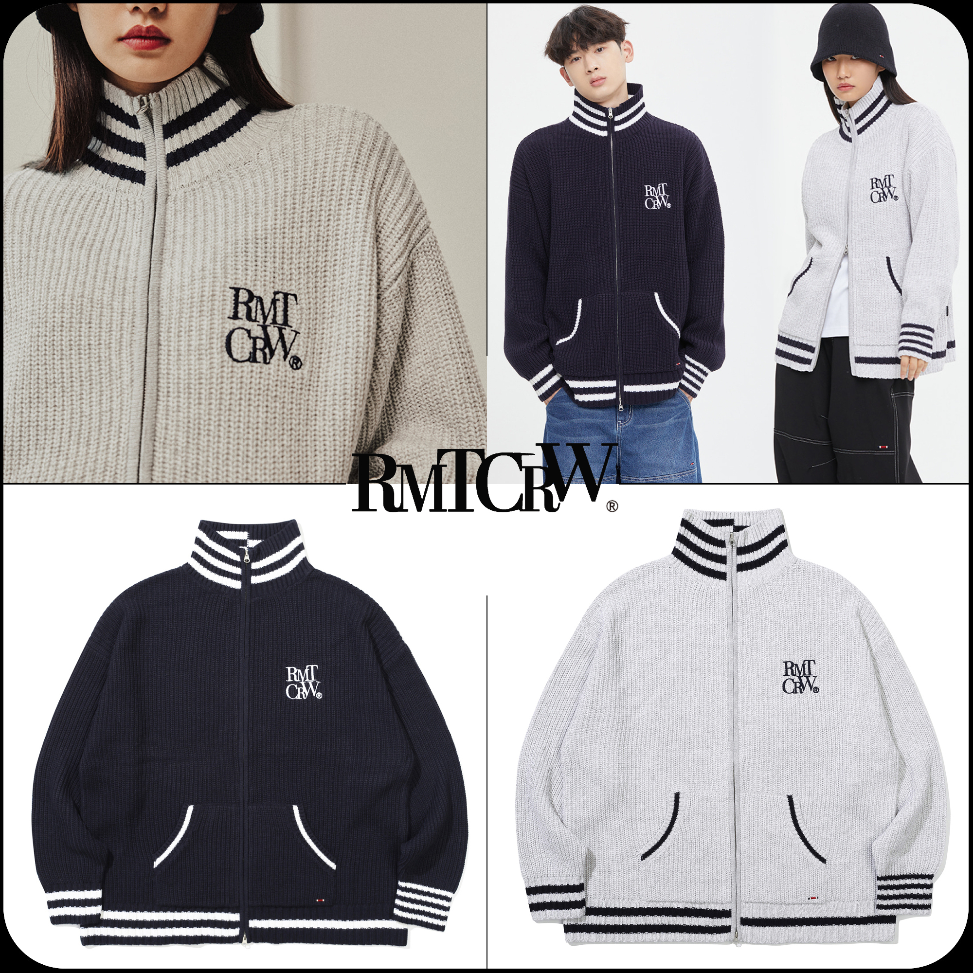 [ROMANTIC CROWN]★HEAVY GAUGE KNIT ZIP UP