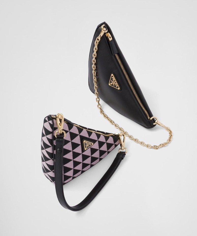 【国内発送★PRADA】シンボル レザーxファブリック ミニバッグ 国内発送☆PRADA】シンボル レザーxファブリック ミニバッグ
