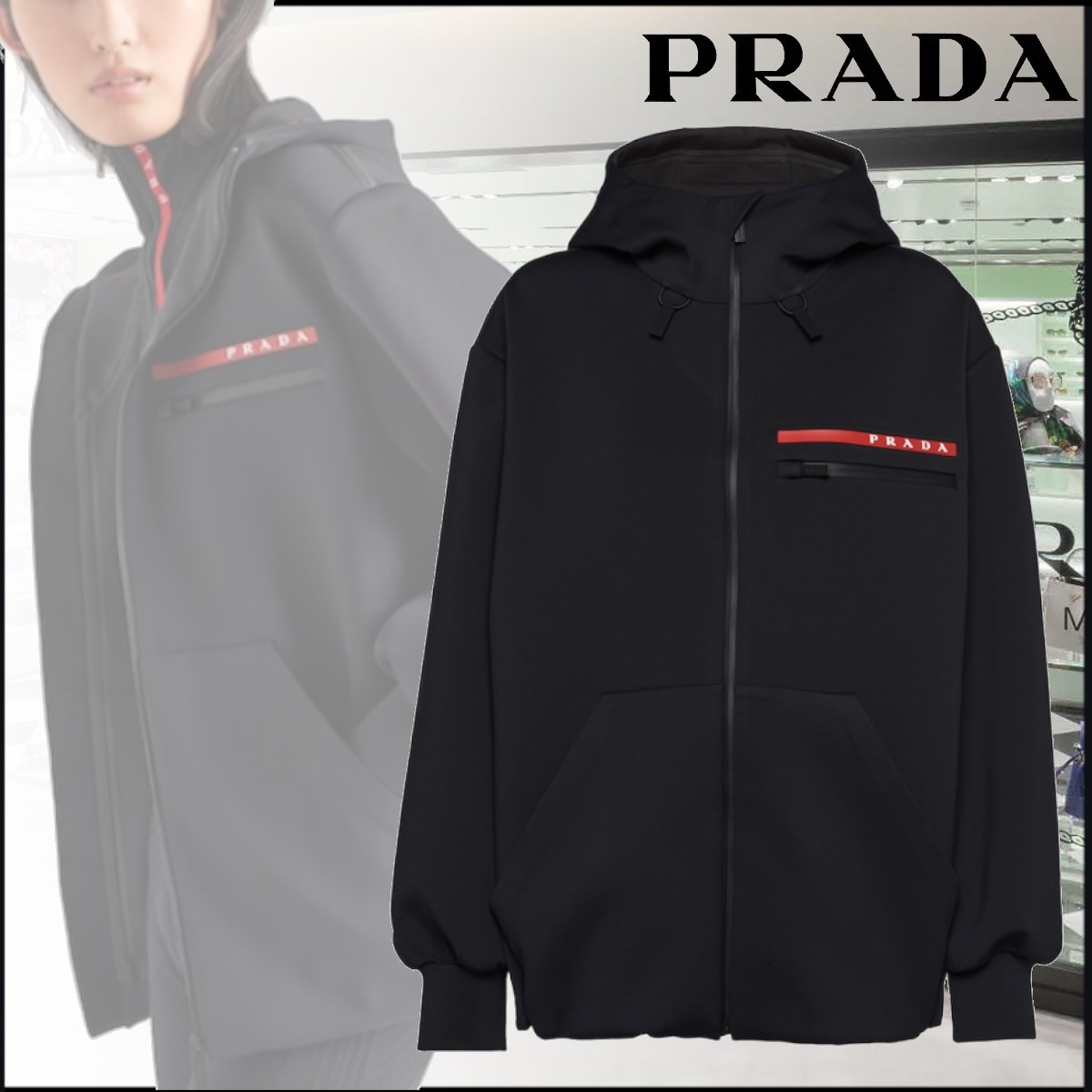 日本未入荷【プラダ】ダブルテクニカルジャージー フーディ - www ...