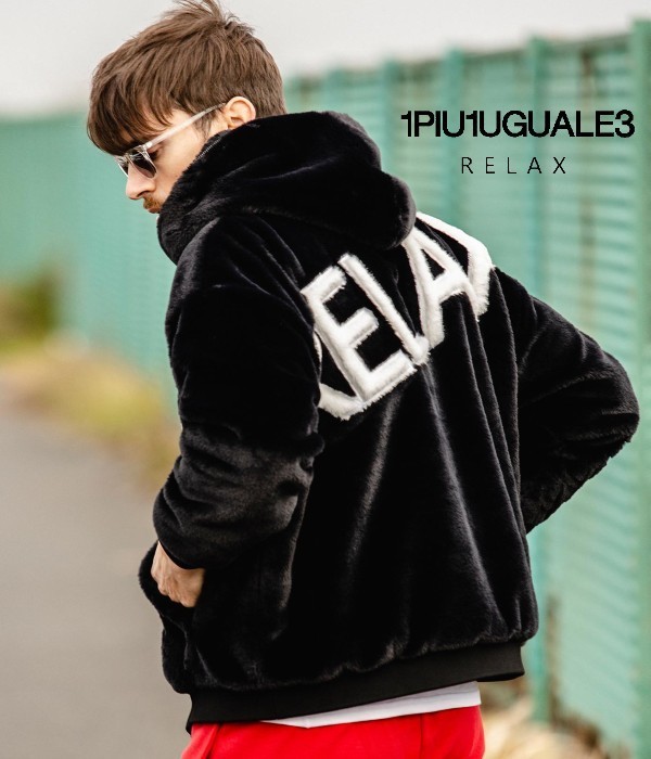 2022新発 バックロゴファーブルゾン 1PIU1UGUALE3 RELAX 1PIU1UGUALE3