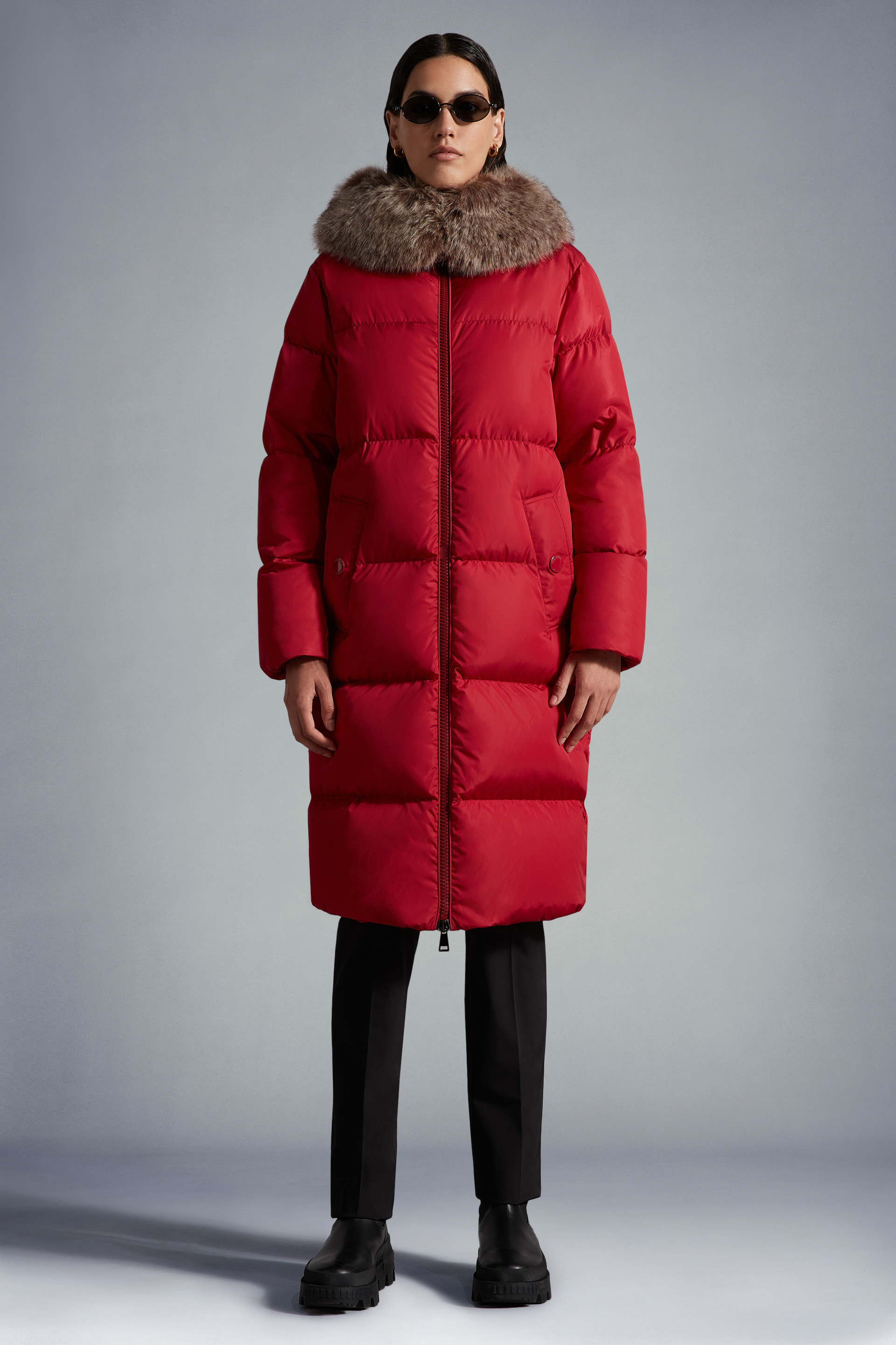 MONCLER2022/23秋冬新作エコファー/フード付ダウンコートMARRION