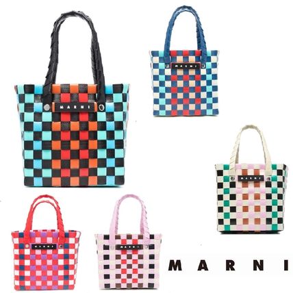 ホワイト(白)系 MARNI x ハンドバッグ(レディース) かごバッグ ...