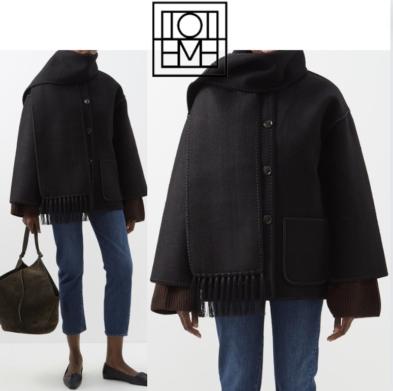 送料関税込◇TOTEME◇ スカーフネック ウールブレンドジャケット ...