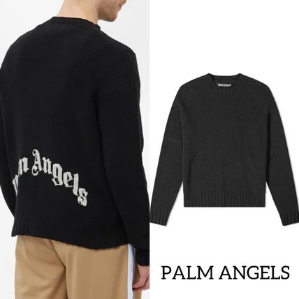 Palm Angels Sweaters Unisex Wool Nylon Street Style Logo Sweaters