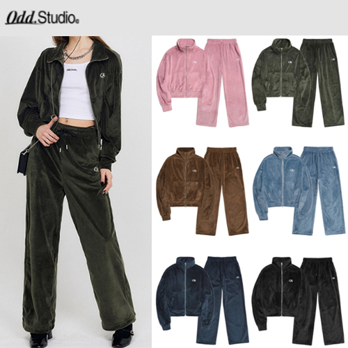 ★2022FW新作★ODDSTUDIO★OS LOGO VELOUR CROP SETUP