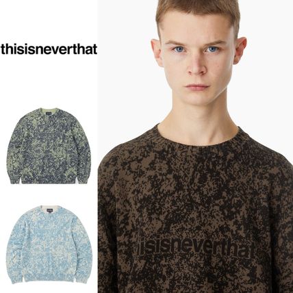 thisisneverthat Sweaters Unisex Street Style Long Sleeves Logo Sweaters