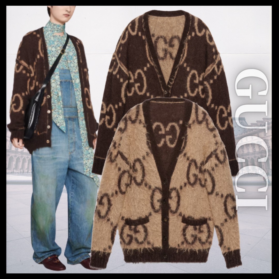 在庫あり/即出荷可】 GUCCI☆人気☆リバーシブルGGモヘアウール