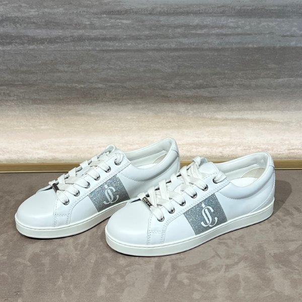 VIPセール! JIMMY CHOO \"CHOO\" グリッター ロゴ スニーカー
