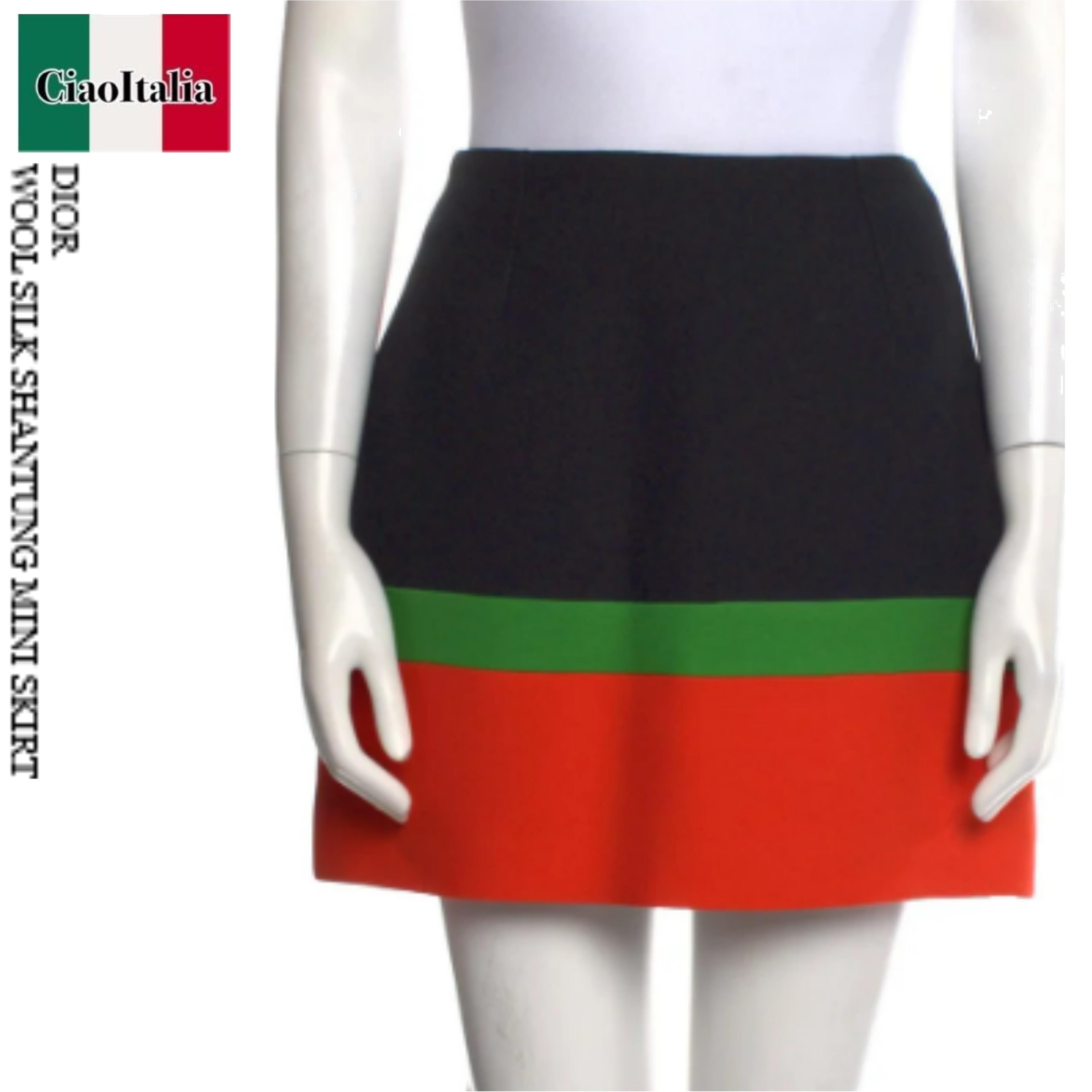 ミニスカート Dior wool silk shantung mini skirt