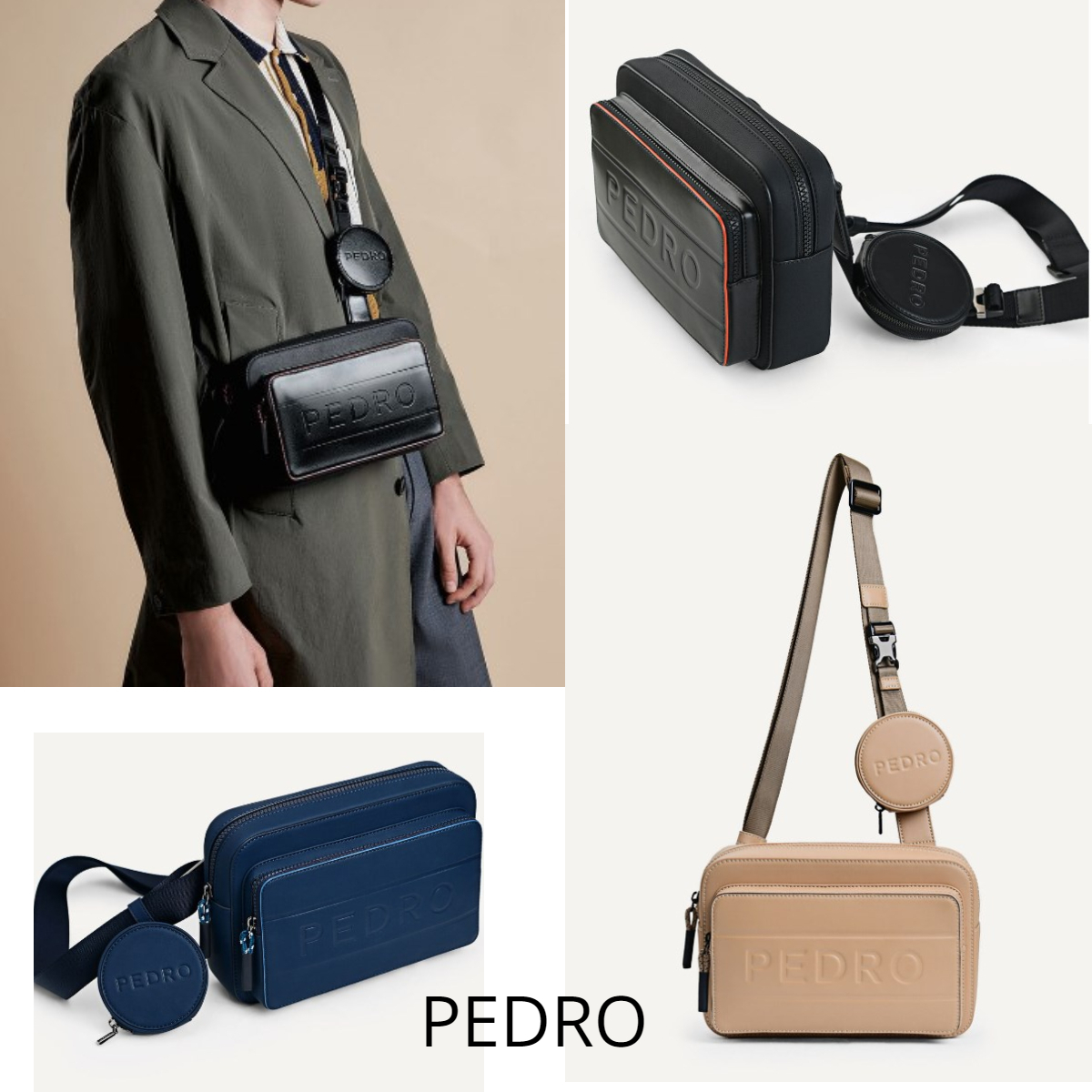 日本未上陸★ロゴ スリングバッグ ミニポーチ付★PEDRO★追跡付