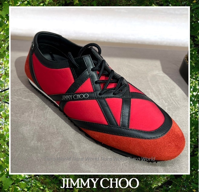 送料無料★Jimmy Choo KATO レースアップ スニーカー レッド