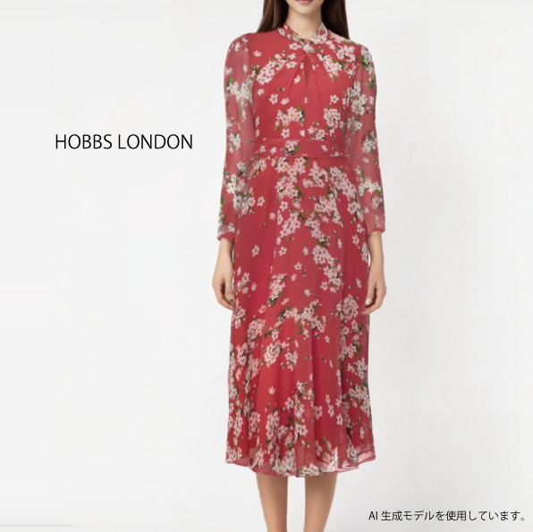 【HOBBS LONDON】HELENA SILK FLORAL DRESS ワンピース
