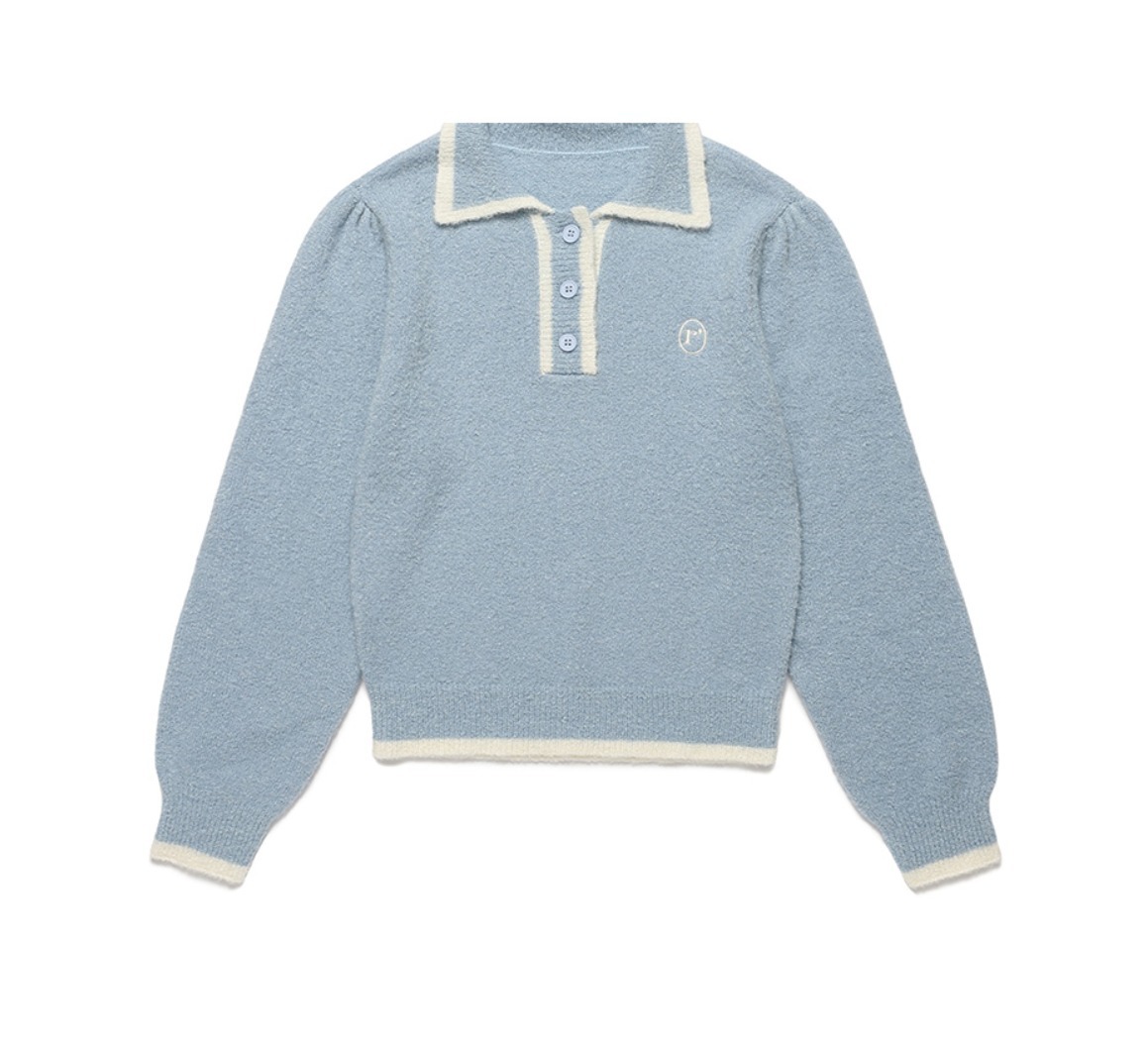 rolarola★大人気★PUNCHING COLLAR KNIT_2色 ☆関税込☆ROLAROLA☆LOGO COLLAR WOOL KNIT☆ニット
