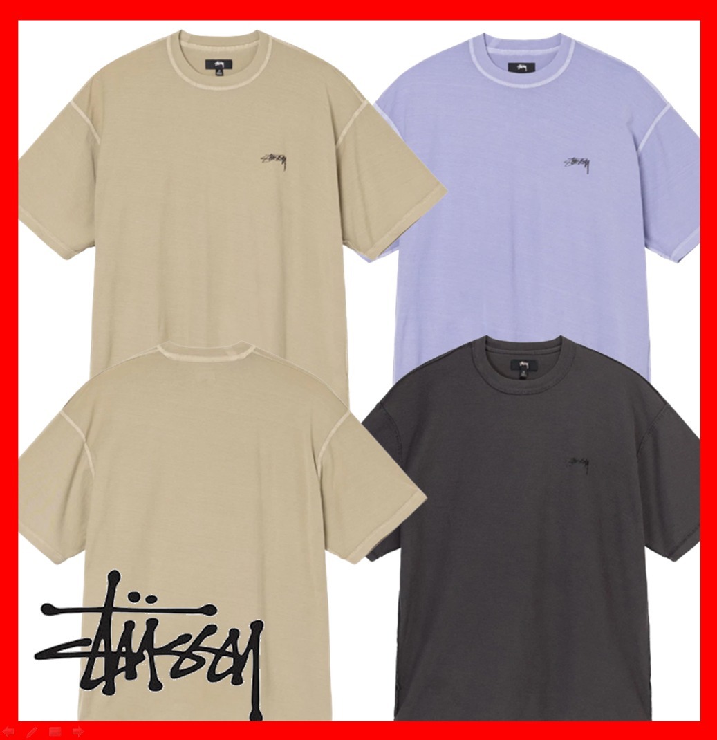 ★【STUSSY】★Stussy Pigment Dyed Inside Out Crew T-Shir.t★