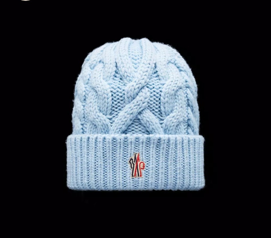 MONCLER2022/23秋冬新作BABY ロゴ付き ピュアウールニット帽 MONCLER(モンクレール) ニットキャップ・ビーニー(メンズ