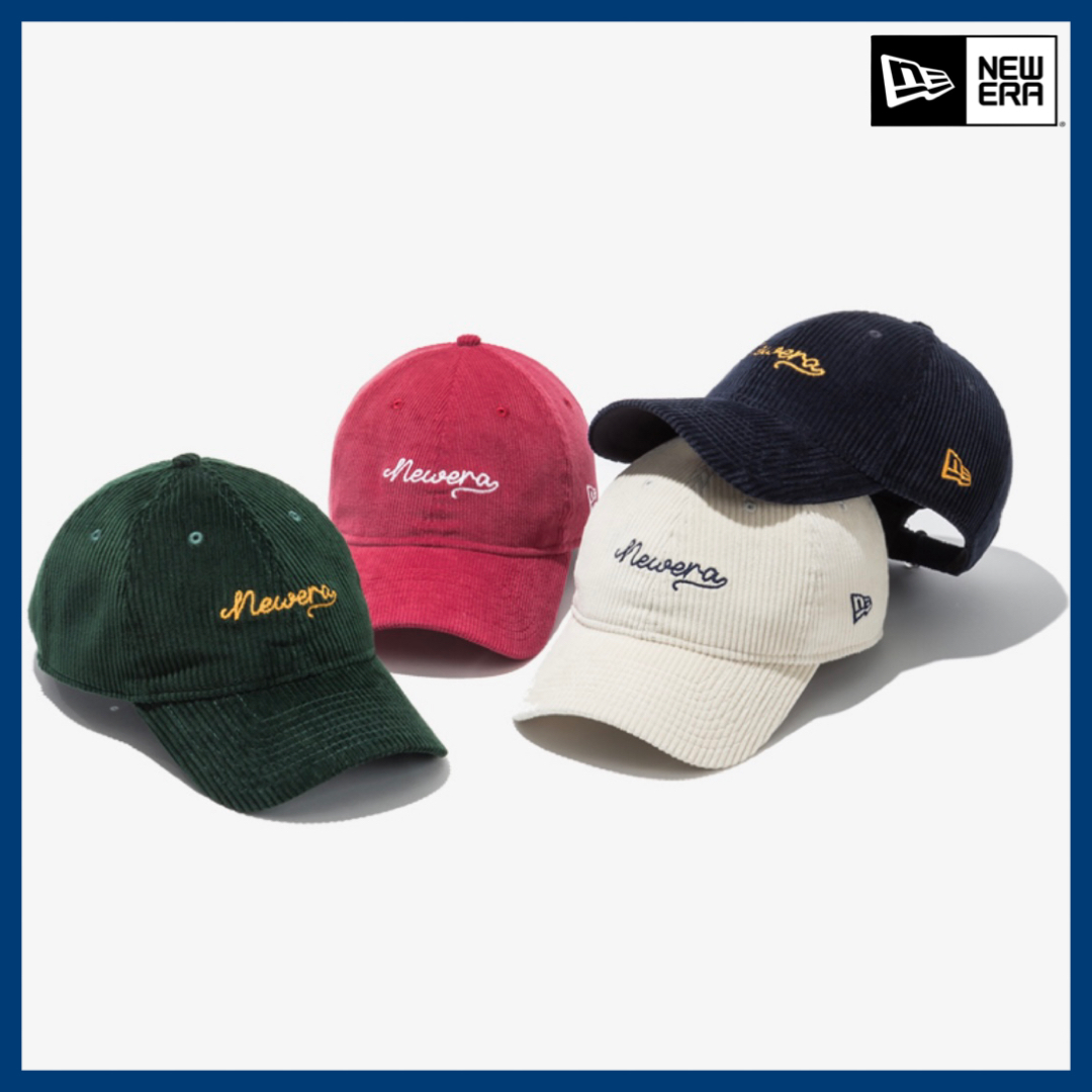 Newera コーデュロイ チェーン ステッチ ボールキャップ 全4色