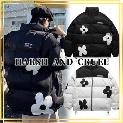 国内発/日本未入荷☆HARSH AND CRUEL☆刺繍 ダウンジャケット☆ HARSH AND CRUEL ダウンジャケット ダウン 花柄刺繍パデッド