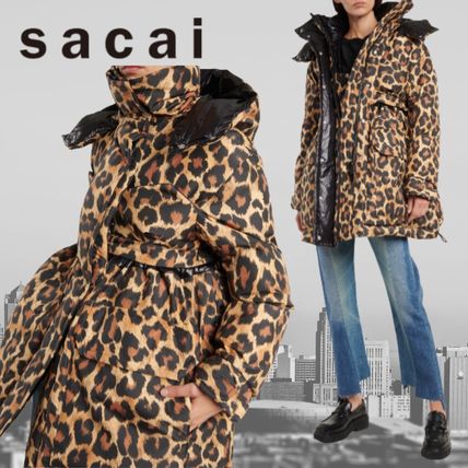 sacai More Jackets Leopard Patterns Casual Style Unisex Street Style Plain