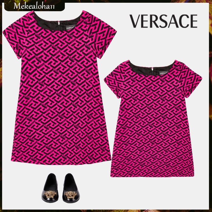 VERSACE☆キッズグレカ ジャージードレス ピンク