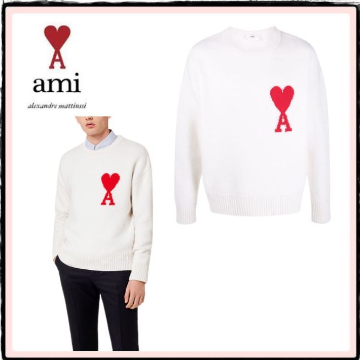 AMI PARIS】AMI DE COUER ウール ニット ホワイト - www.tecnofast.com.co