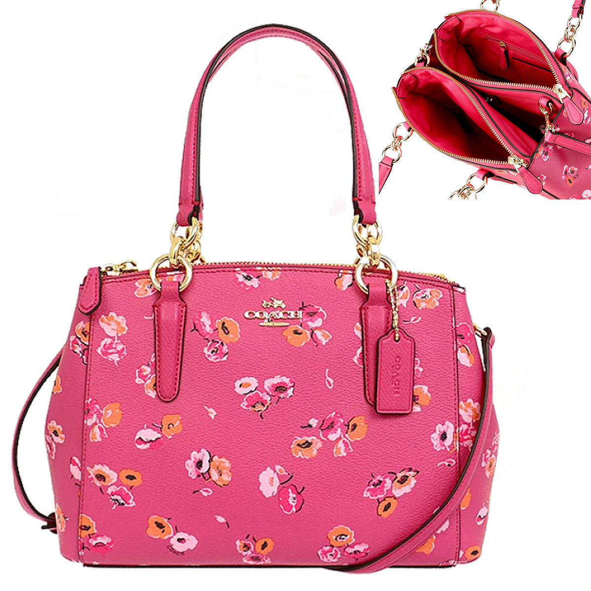 人気商品！COACH  IMDYU SM WLDFLWR 人気色小花 ハンドバッグ