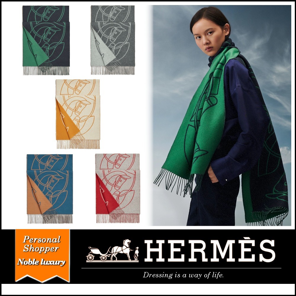 大人気 HERMES カシミアマフラー アントルラック エケストル 5色 ...