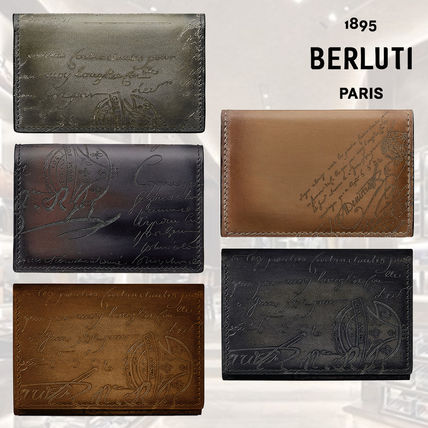 Berluti Card Holders Imbuia Scritto Leather Card Holder