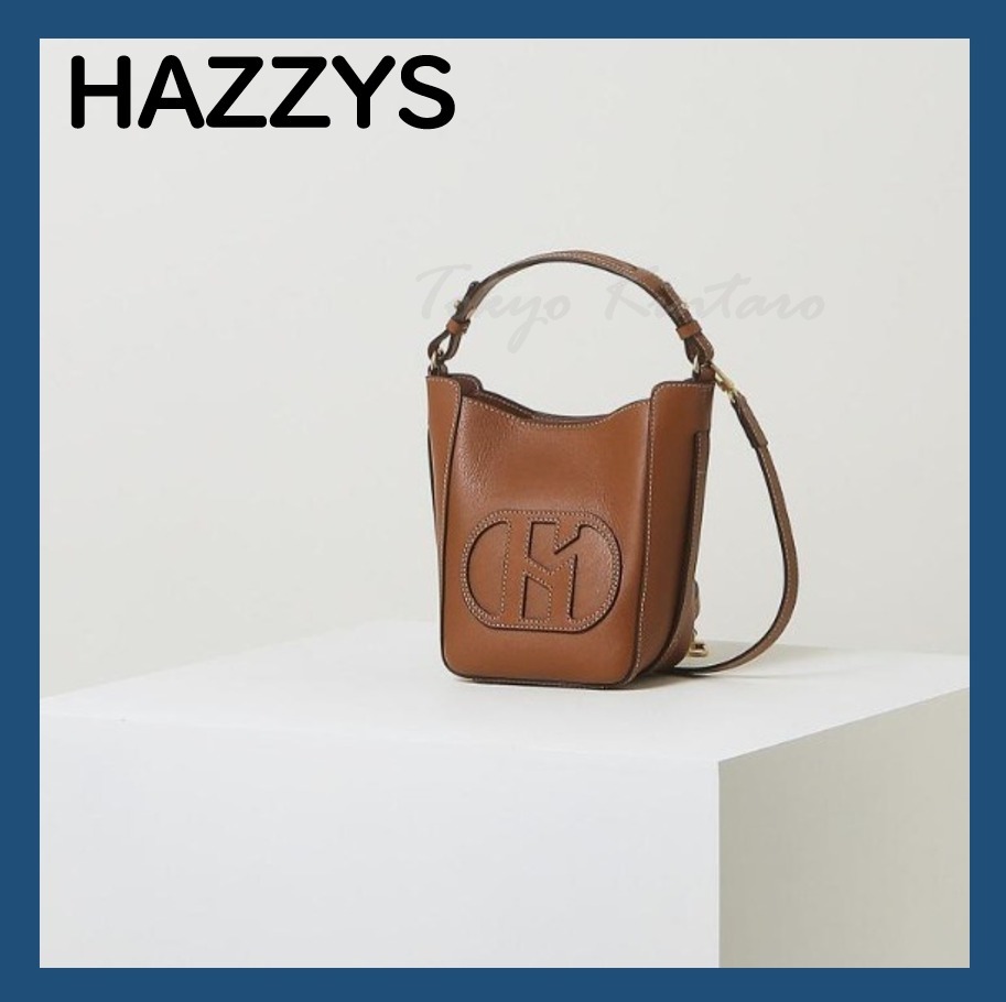 [HAZZYS] Premium Logo Patch Leather Tote Bag S ★人気★