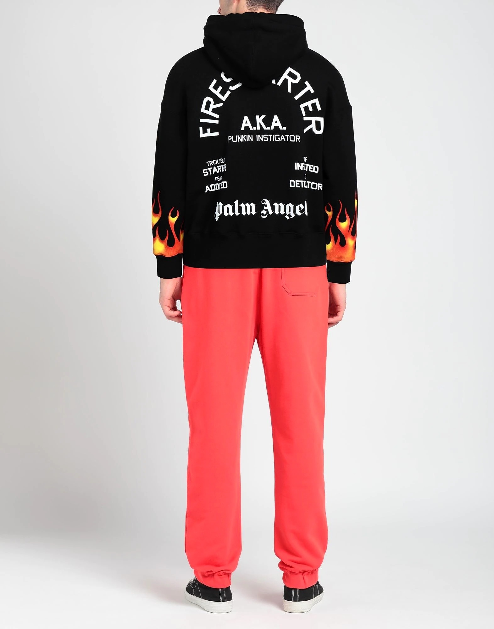 PALM ANGELS - LOGO OVER HOODIE RED / プリント パーカー