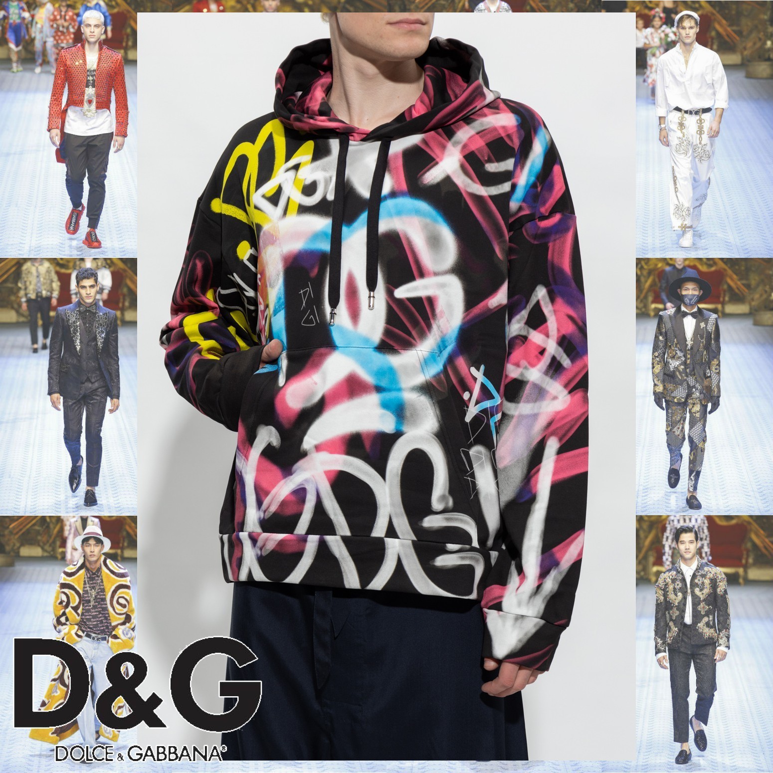 ランウェイ Dolce & Gabbana スプレーグラフィティ パーカー