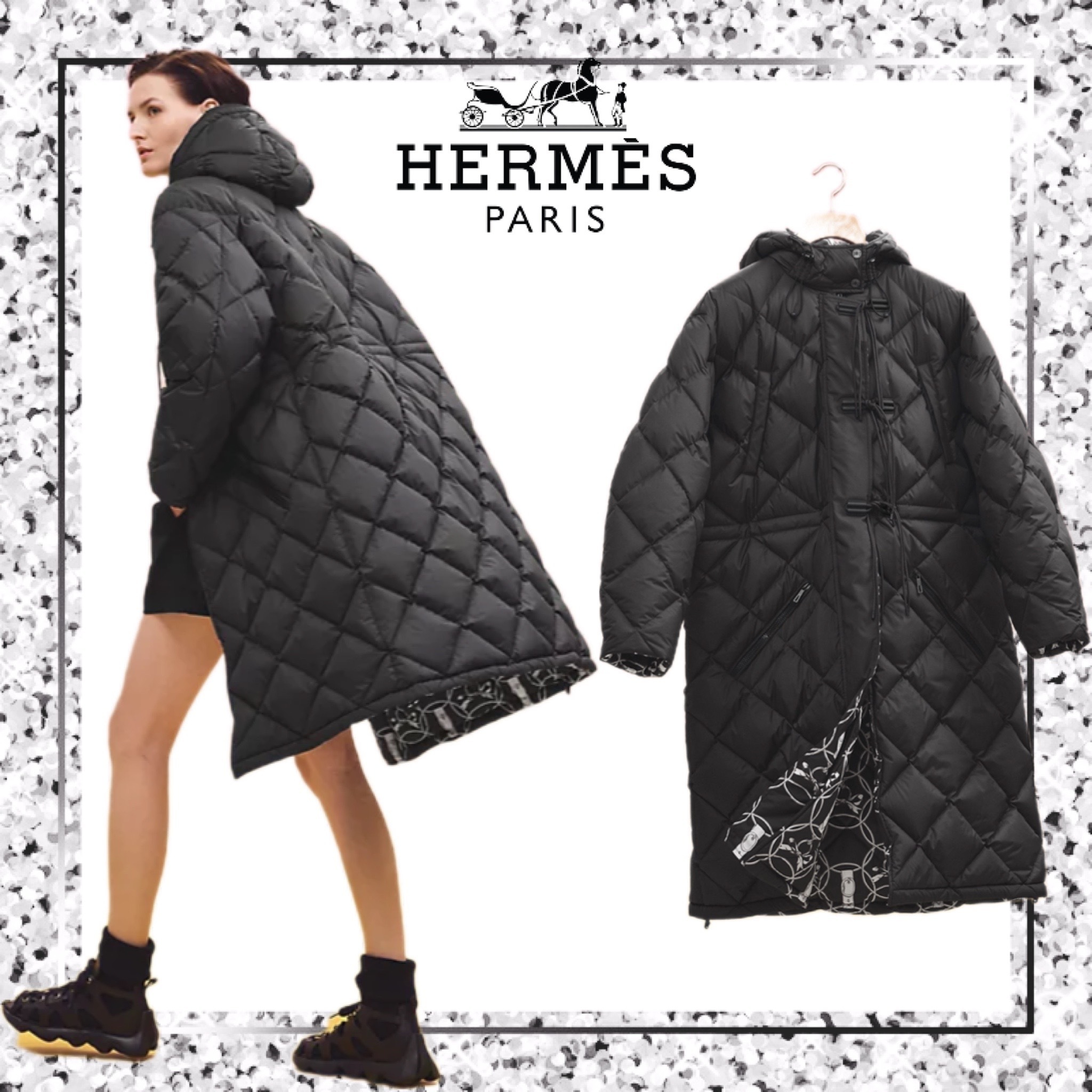 HERMES】2WAY!リバーシブル フード付きダウン ジャケット - www ...