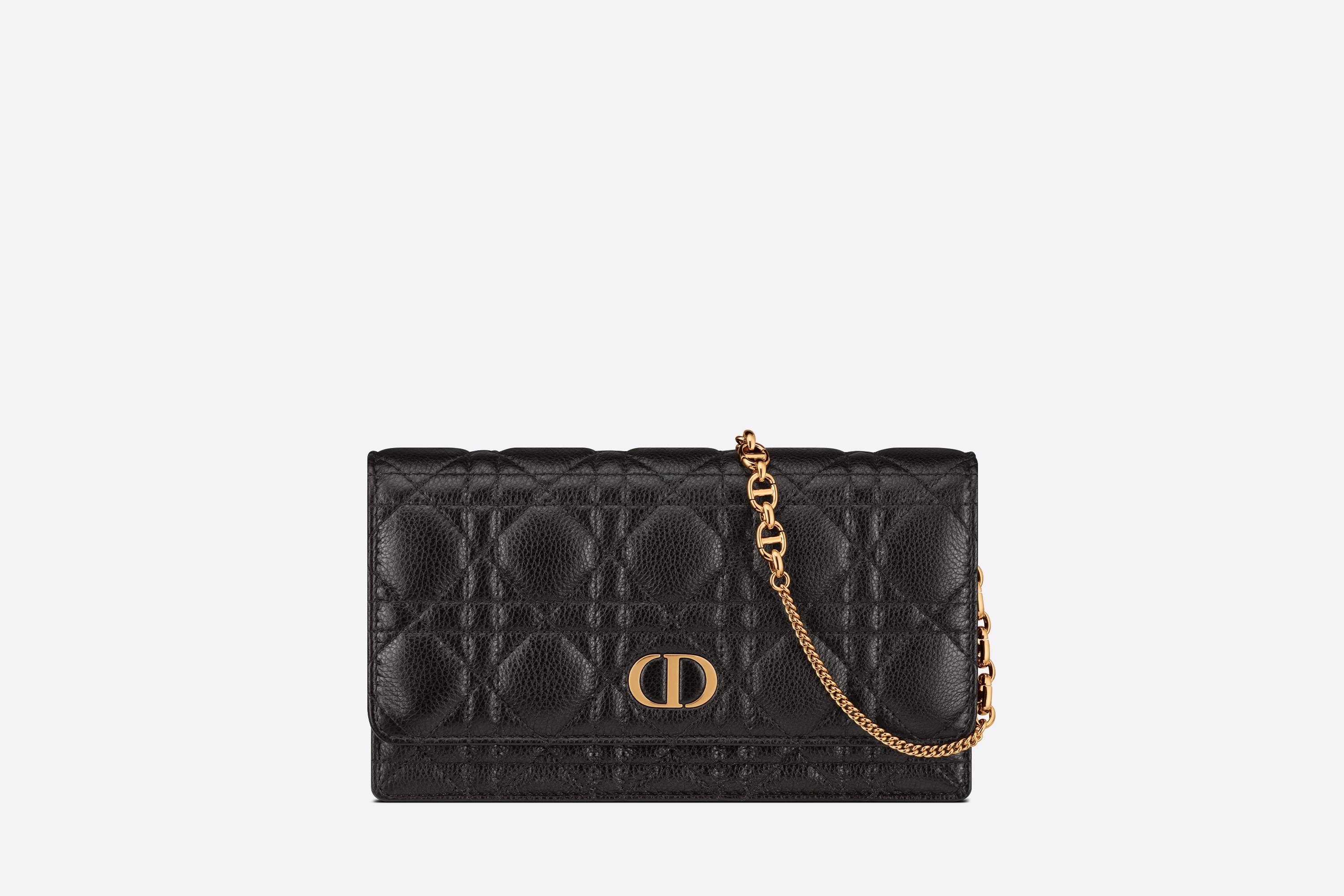 普段の持ち歩きに】DIOR CARO ポーチ カナージュ カーフスキン