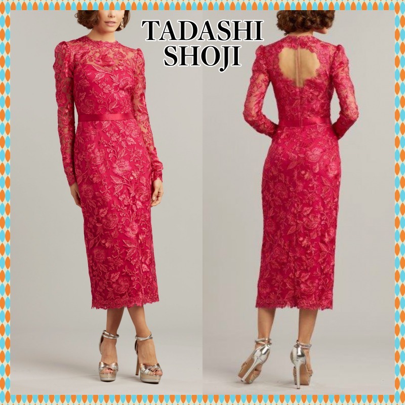 【TADASHI SHOJI】RACHELLE 刺繍 チュール ミディドレス /送関込 【TADASHI SHOJI】RACHELLE 刺繍 チュール ミディドレス /送関込
