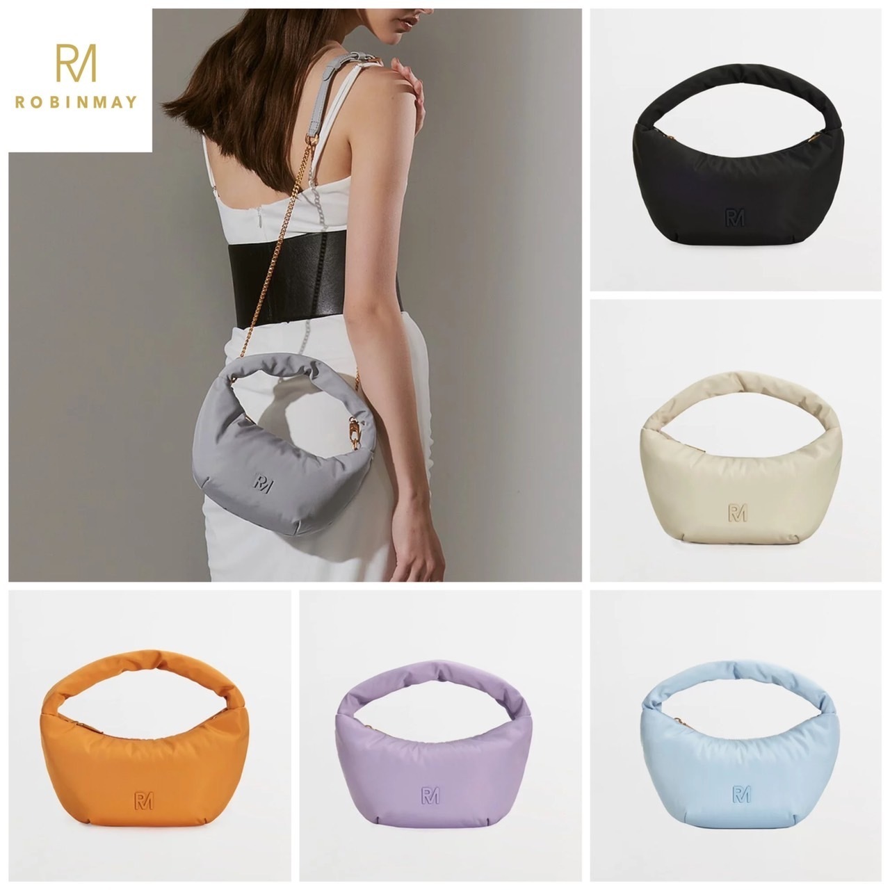 追跡有★ROBINMAY 2WAY ハーフムーンバッグ チェーンショルダー