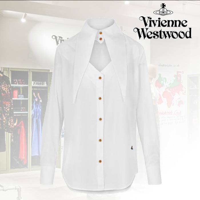 即発 Vivienne Westwood LOVE 七分袖 ブラウス 42 M 白 ハート