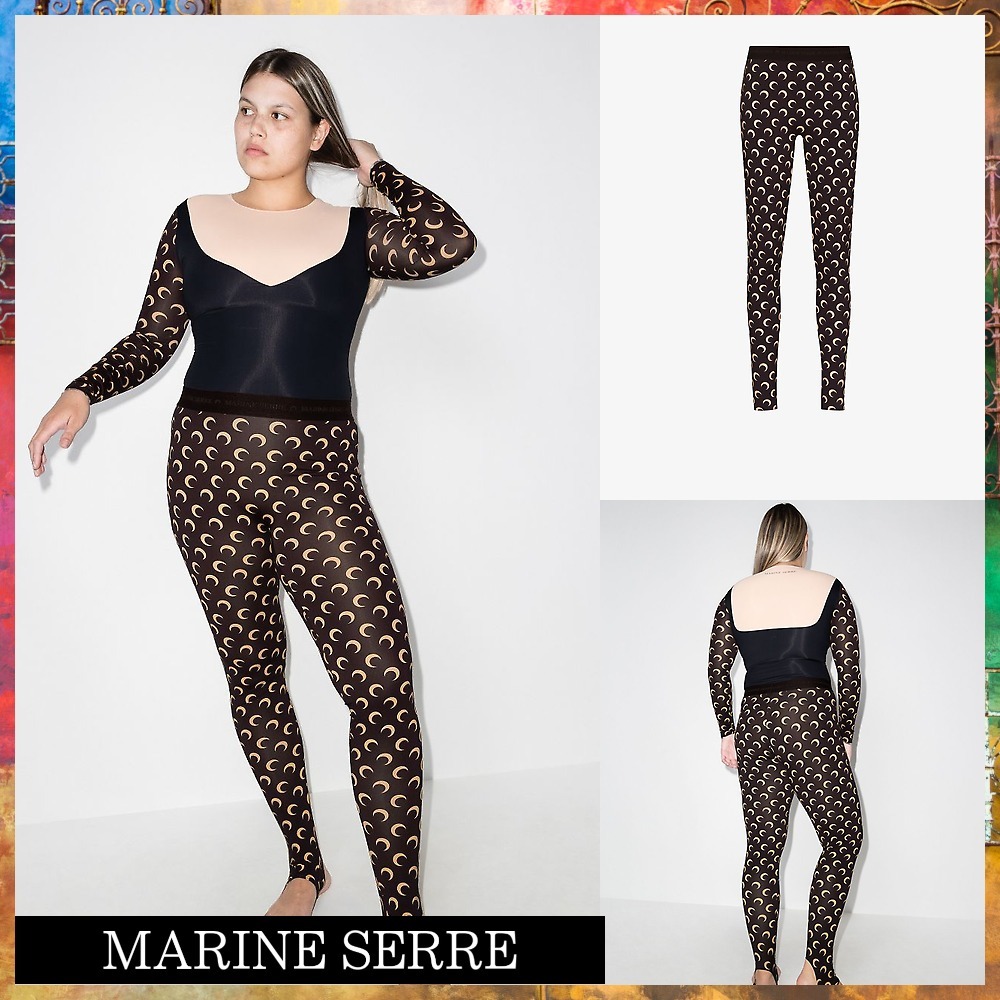 ☆MARINE SERRE☆関税込♪NEW♪プリント ジャージータイツ ☆VIPセール☆【MARINE SERRE】ムーンレギンス
