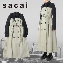 sacai  ドッキング ベルト付 コットン ギャバルディン コート