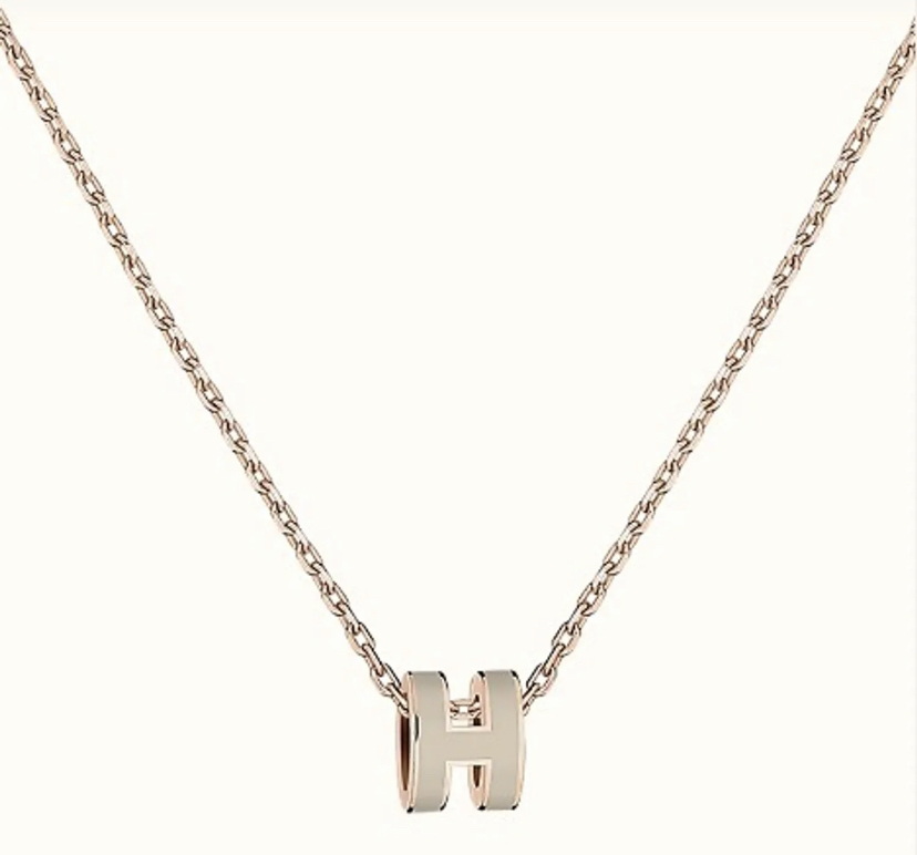 一番人気色【HERMES】ミニ ポップH ネックレス マロングラッセ