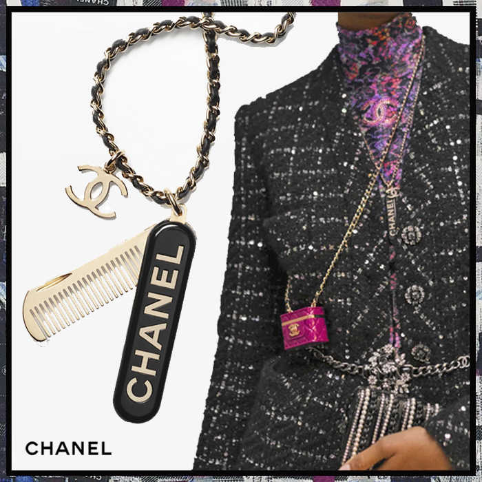 CHANEL 22/23AW LOOK22 ネックレス コーム ブラック DHL 直営店