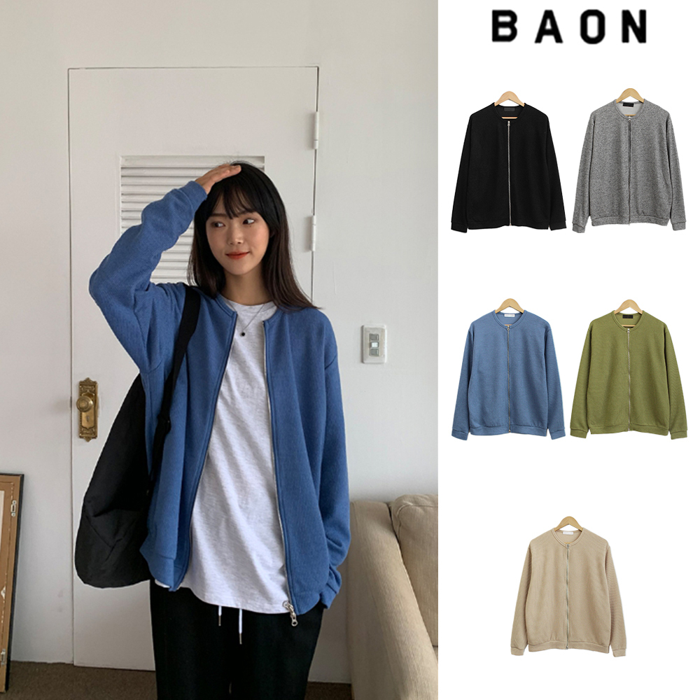 【BAON】[unisex] Hito Two-Way Knit Zip-Up Cardigan