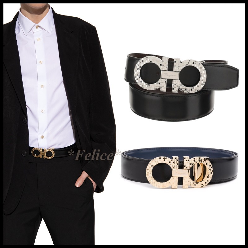 Salvatore Ferragamo リバーシブル レザーベルト 関税/送料込