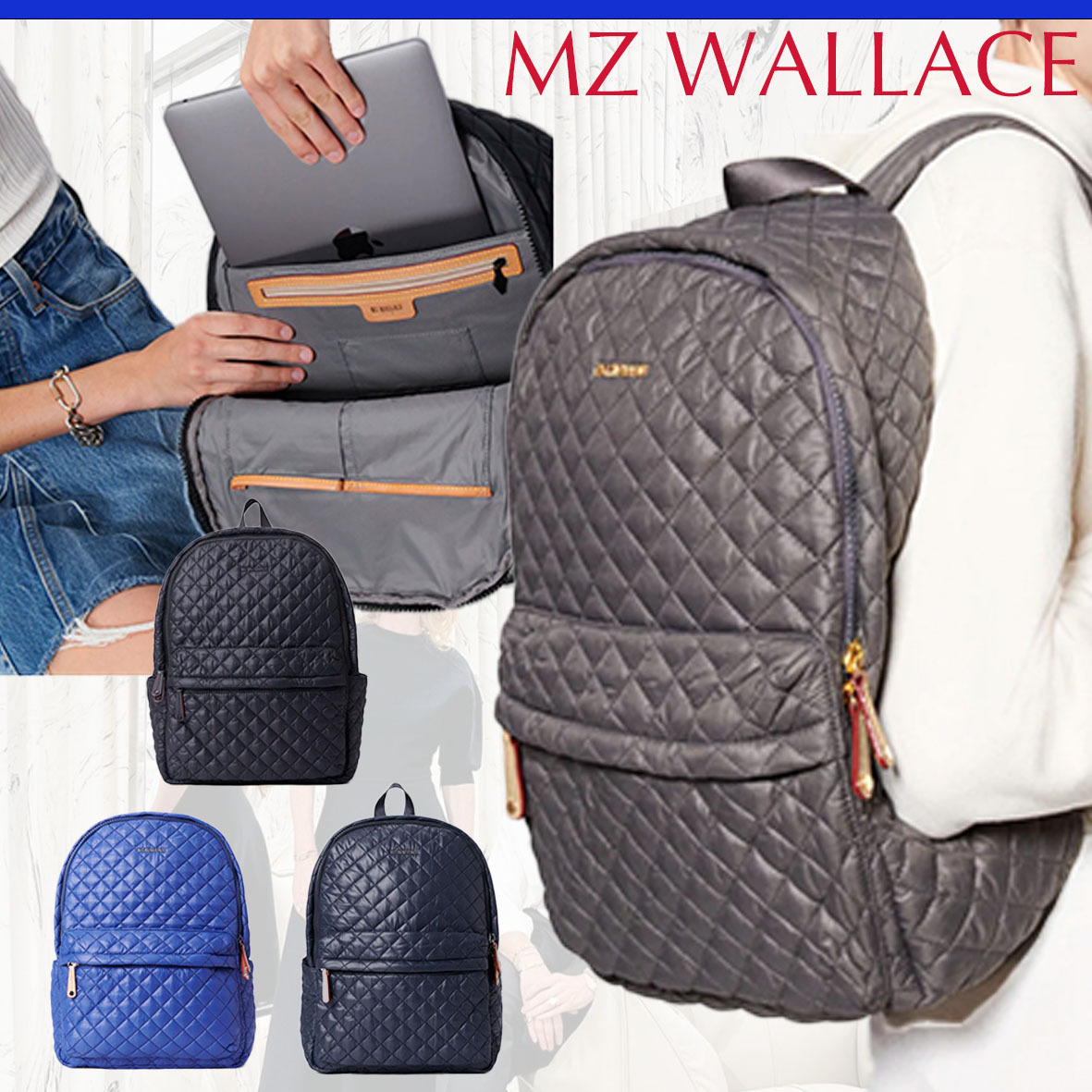 【MZ WALLACE】NYで人気！シティバックパックL軽量設計！PCも！