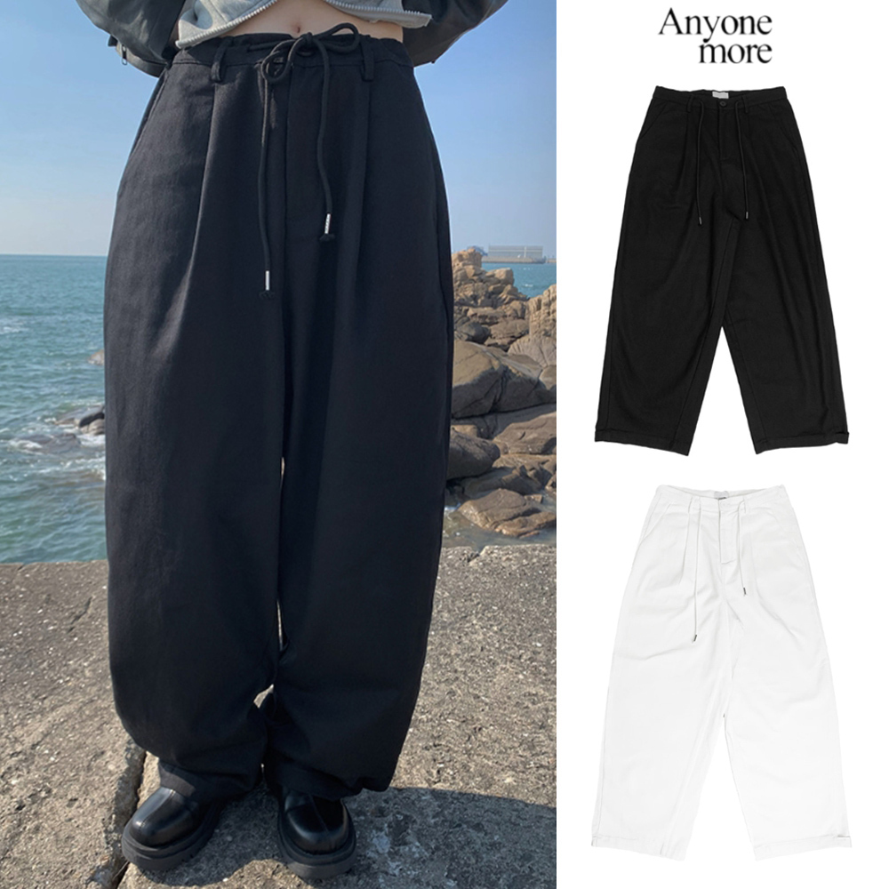 【Anyone more】Reason Bijo String Long Wide Pants