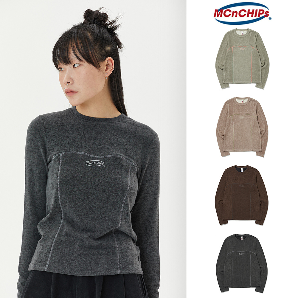 【MCNCHIPS】22FW★ Two tone heat long sleeve