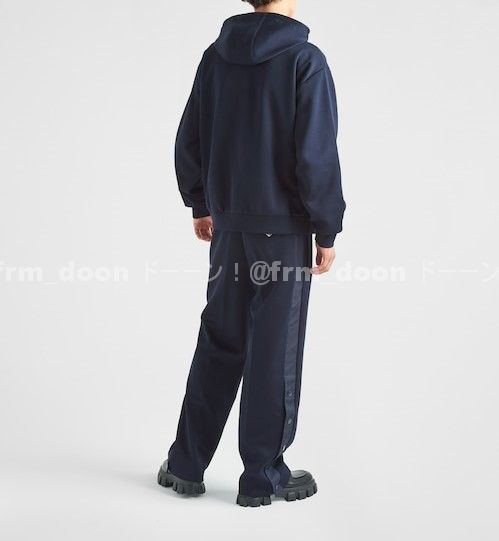【22AW】新作 プリントコットンフリース フーディー◆プラダ◆ リナイロンポケット☆新作☆PRADA☆コットンフリースフーディ