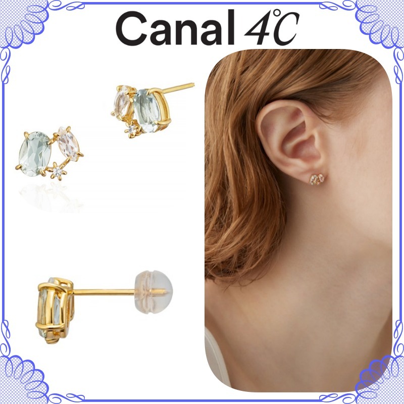 大人気!! Canal 4℃ グリーンアメシスト シルバー ピアス