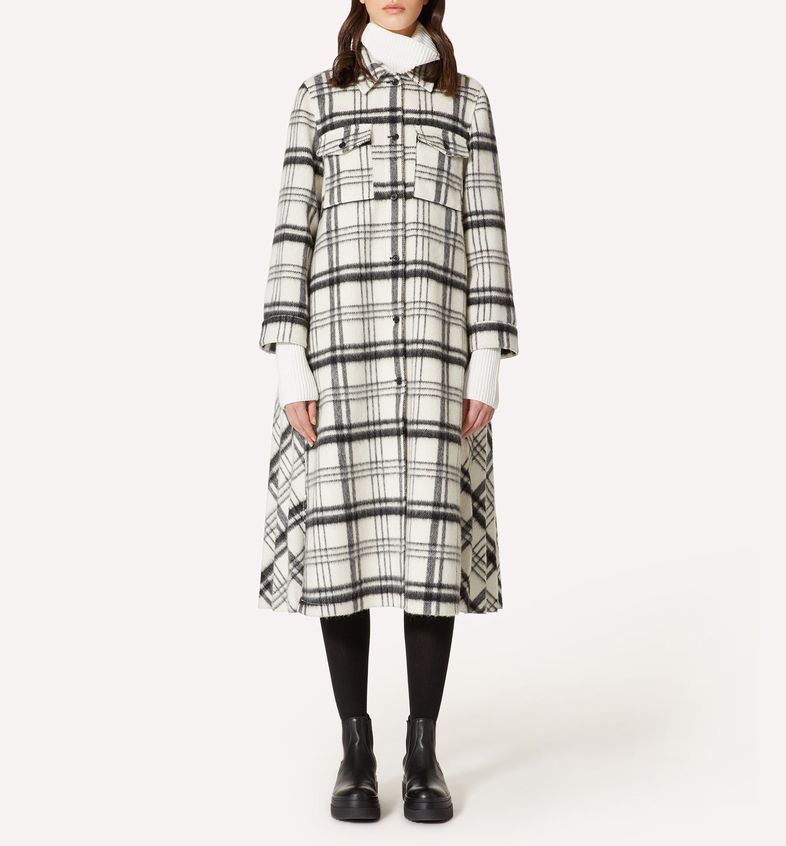 RED VALENTINO♡ 2021年 ウールチェックプリーツコート noonaesthetics.com