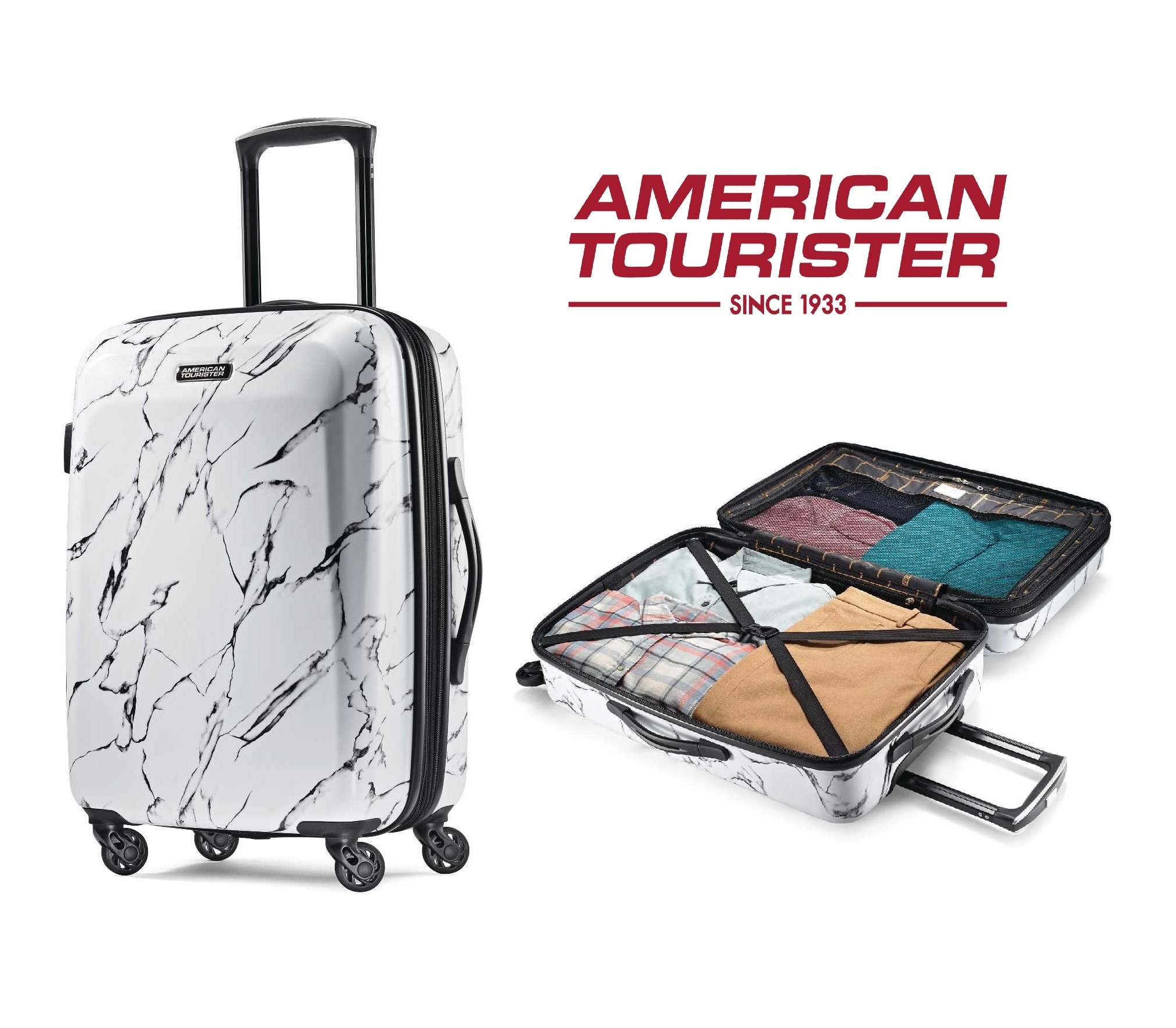 【53cm/21inch】American Touristerスーツケース/white Marble
